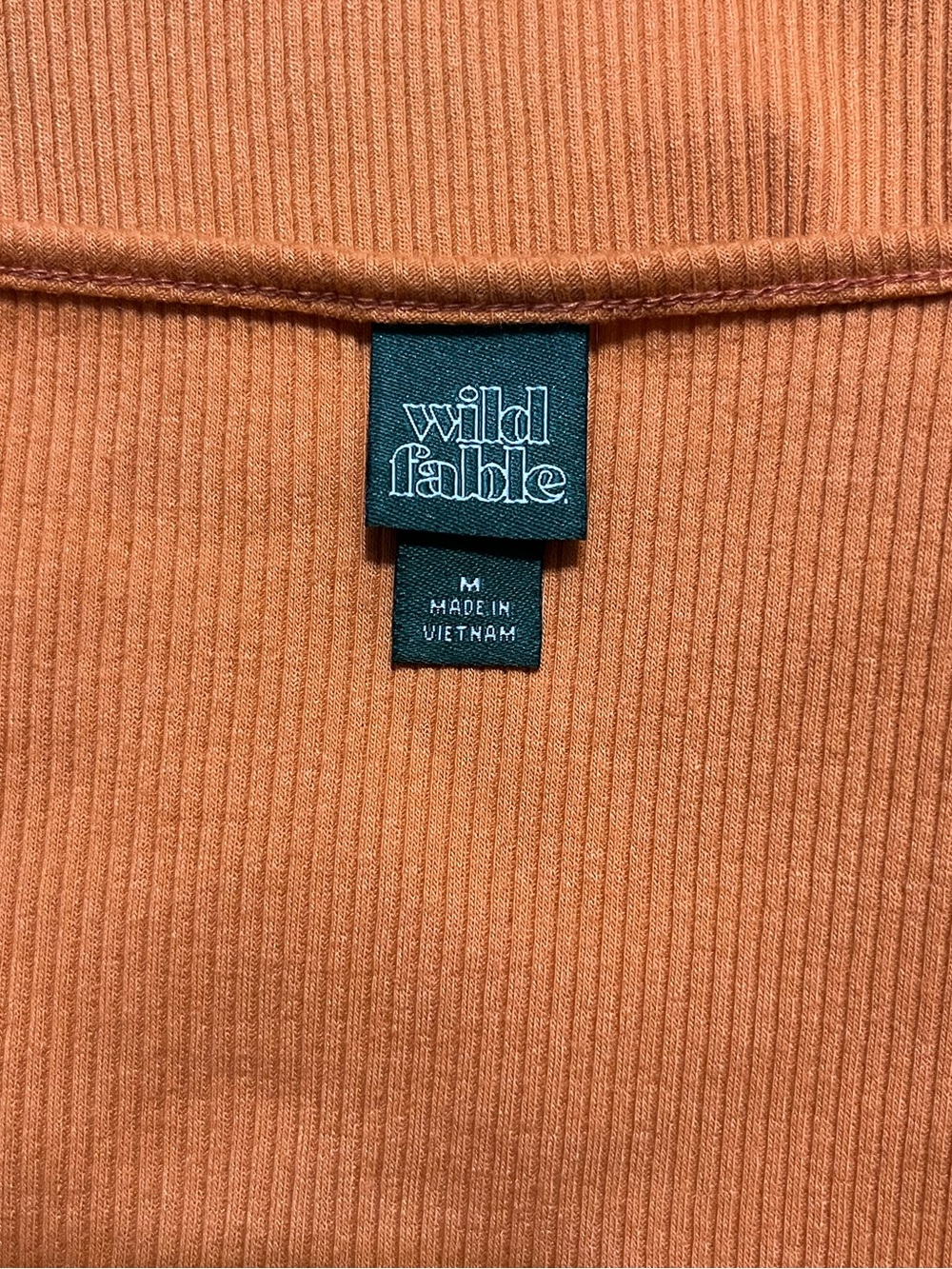 Wild Fable Orange Ribbed Square-Neck Crop Top - Picture 4 of 5